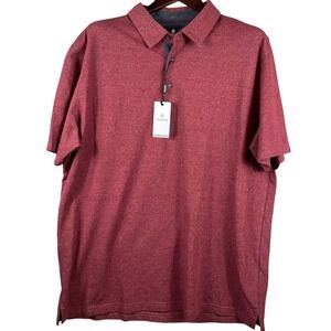 Veboon Mens XL Cotton Flex Polo Bordeaux Heather Golf Stretch NWT Shirt Athletic